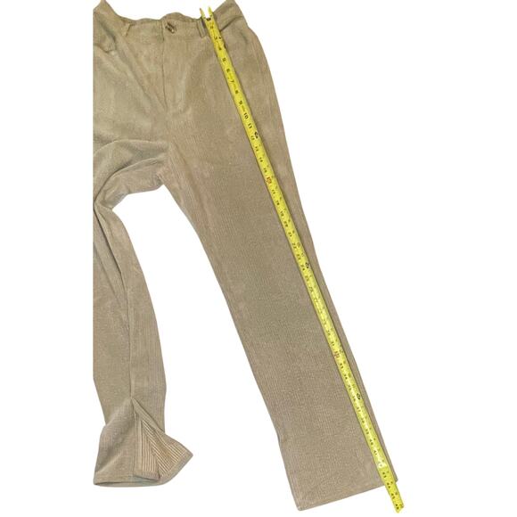 Emory Park Cozy Zone Corduroy Pants Womens M Khaki High Rise Flare Split Hem NWT - Picture 8 of 13